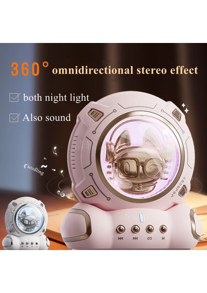 Astronot Kablosuz Bluetooth Hoparlör Gece Lambalı Taşınabilir Araç Subwoofer (Yurt Dışından) modelleri