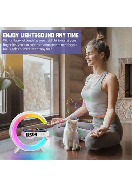 Akıllı G Lamba LED Rgb Kablosuz Şarj Alarmlı Saat (Yurt Dışından)