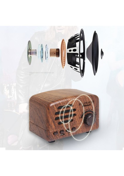 Retro Bluetooth Hoparlör: Güçlü Ses, Alexa Desteği, Tf/aux Girişli, Taşınabilir Ahşap Tasarım (Yurt Dışından)