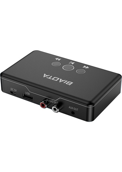 Bt5.0 Ses Alıcı Aux Rca USB Çalma Ev ve Araç Stereo Siyah (Yurt Dışından)