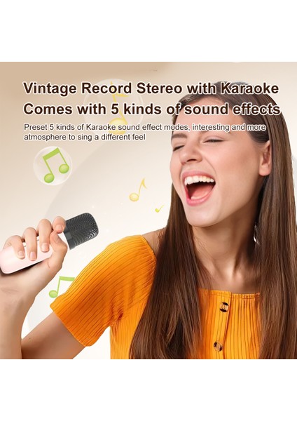 Retro CD Çalar Bluetooth 5.3 Portatif Hoparlör, Iki Mikrofonlu Hifi Ses Kalitesi, 10 Saat Şarj Ömrü, Aux/tf/usb (Yurt Dışından)