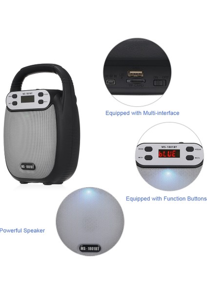 MS-1801BT Bluetooth Dış Mekan Hoparlör Süper B Renkli LED Işıklı (Yurt Dışından)