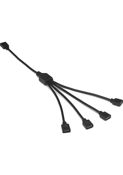 4 Yollu Siyah Rgb LED Şerit Splitter Bağlantı Kablosu Dc 5V-12V Y Şekli Uzatma Kablosu Çoklayacı Çoğaltıcı Konnektör Adaptör 5050 3528