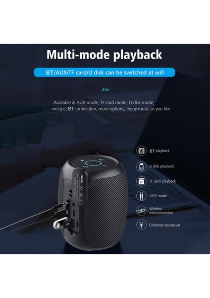 S53 Taşınabilir Su Geçirmez Bluetooth Hoparlör Ipx6 Stereo Ses Bt5.0 (Yurt Dışından)