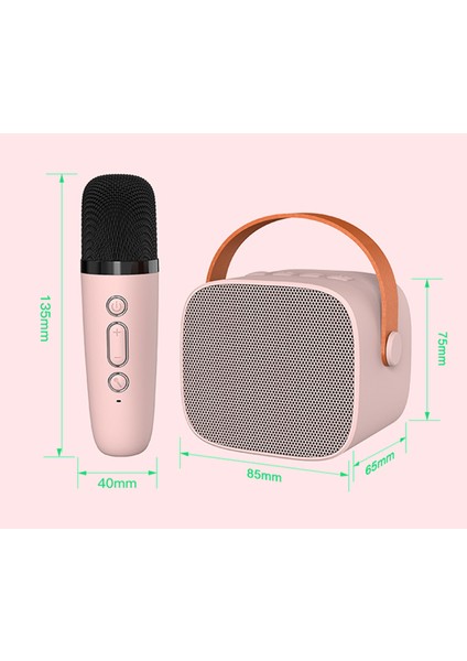 Mini Bluetooth Karaoke Hoparlör Kablosuz Mikrofonlu Taşınabilir Ev Parti Sistemi (Yurt Dışından)
