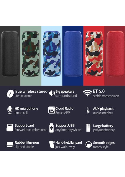 S51 Kablosuz Bluetooth Hoparlör Taşınabilir Outdoor Kırmızı Kumaş (Yurt Dışından) fiyatları