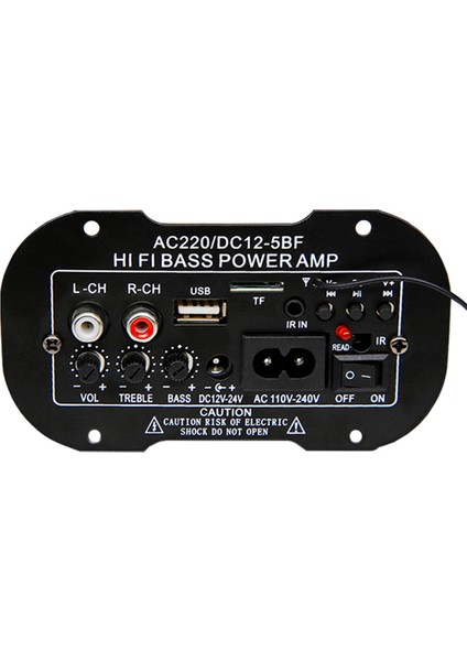 Bluetooth Amplifiye Kartı Aux USB Sd Destekli Kumandalı Bas Tiz Ayarlı (Yurt Dışından)