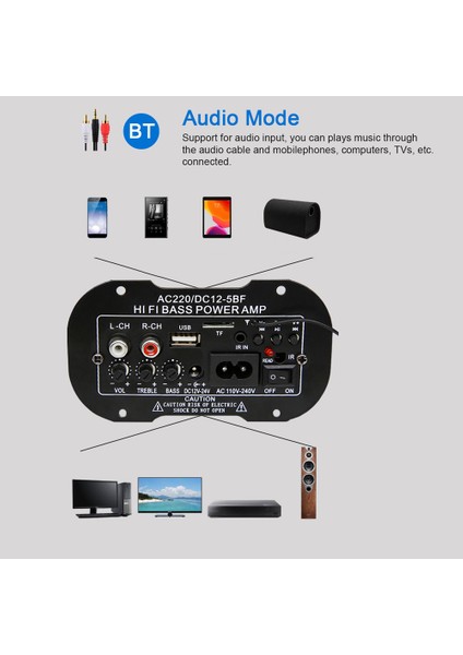 Bluetooth Amplifiye Kartı Aux USB Sd Destekli Kumandalı Bas Tiz Ayarlı (Yurt Dışından) indirimleri