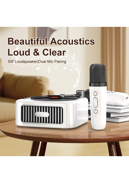 Retro CD Hoparlör Bluetooth 5.3 Kablosuz Çift Mikrofonlu Hi-Fi Ses 10 Saat Usb/tf Kart Desteği (Yurt Dışından)