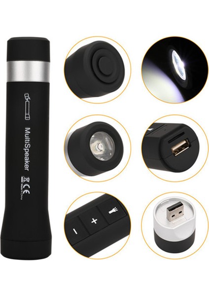 Su Geçirmez Bluetooth Bisiklet Hoparlörü, 1200MAH Powerbank ve LED El Feneri (Yurt Dışından)