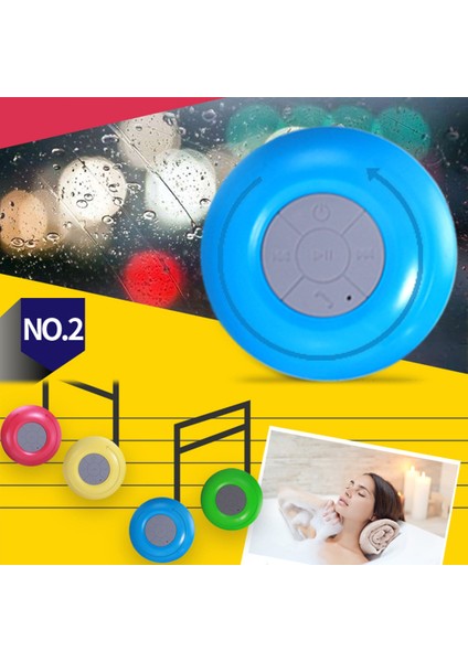 Bts-06 Su Geçirmez Taşınabilir Bluetooth Hoparlör Mavi Emici Taban (Yurt Dışından)