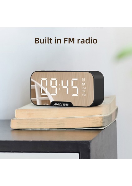 G5 G10 Kablosuz Taşınabilir Bluetooth Hoparlör Pembe Aynalı Saat Sesli Kart (Yurt Dışından)
