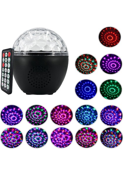 10W USB Şarjlı Disko Küresi LED Strobe Işık ve Ses Kontrollü Bluetooth Hoparlör (Yurt Dışından)