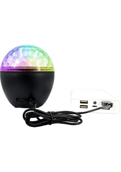 10W USB Şarjlı Disko Küresi LED Strobe Işık ve Ses Kontrollü Bluetooth Hoparlör (Yurt Dışından)