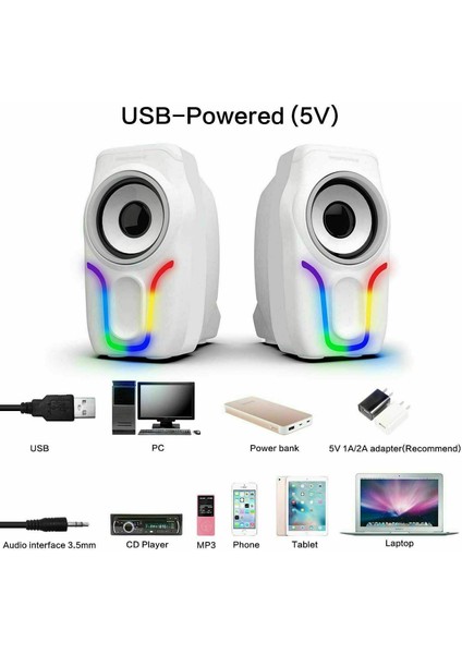 Kablolu Mini Taşınabilir 3.5mm Oyun ve Bilgisayar Hoparlörleri (Yurt Dışından) indirimleri