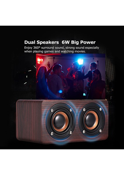 W5 Kırmızı Bluetooth Hoparlör - Çift Hoparlör & Süper B (Yurt Dışından)