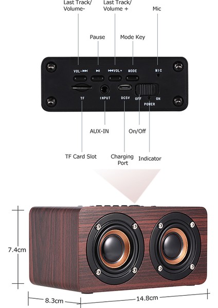 W5 Kırmızı Bluetooth Hoparlör - Çift Hoparlör & Süper B (Yurt Dışından)