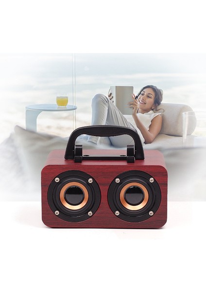 Ahşap Bluetooth Hoparlör, Kablosuz Şarj Fm Radyo Retro Taşınabilir (Yurt Dışından)