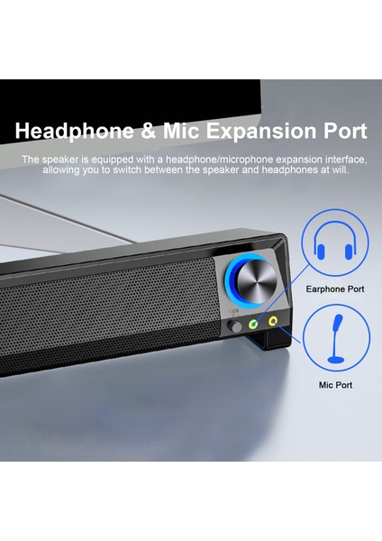 V-199 USB Bilgisayar Hoparlörü Kablolu Stereo Subwoofer Güçlü Bas Pc Dizüstü Telefon (Yurt Dışından) modelleri