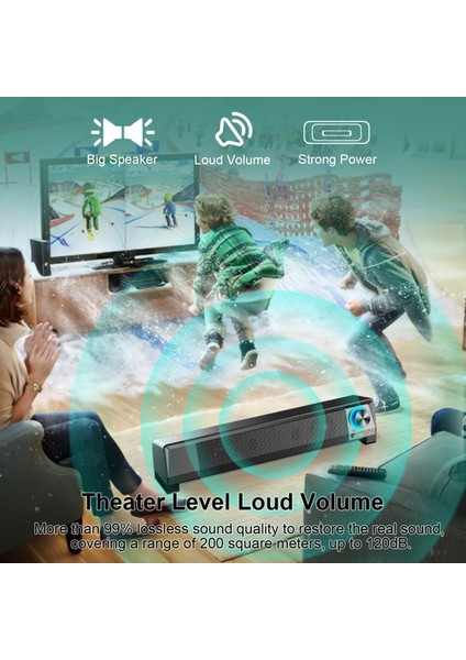 V-199 USB Bilgisayar Hoparlörü Kablolu Stereo Subwoofer Güçlü Bas Pc Dizüstü Telefon (Yurt Dışından) indirimleri