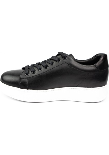 2225 Siyah Deri Erkek Sneaker Ayakkabı modelleri