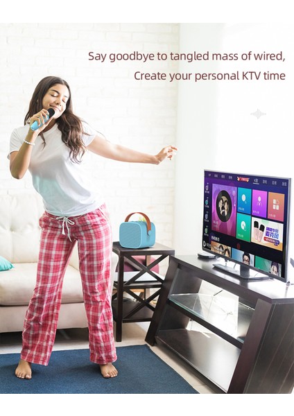 Mini Bluetooth Karaoke Hoparlör ve Kablosuz Mikrofon Seti - Ev Partileri (Yurt Dışından)