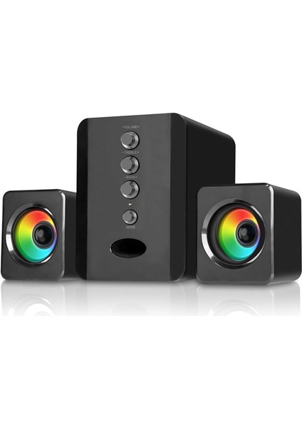Sada D-202 USB Kablolu Hoparlör LED Renkli Işık Bas Stereo Pc Tablet Telefon (Yurt Dışından)