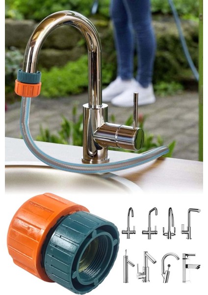 İç Mekan Batarya Musluk Hortum Bağlantı Aparatı İnce Diş Kelepçesiz Dişi 1/2'' AE100