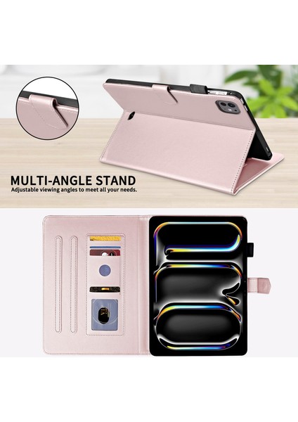 iPad Pro 13 2024 Için Deri Tablet Kılıfı (Yurt Dışından)
