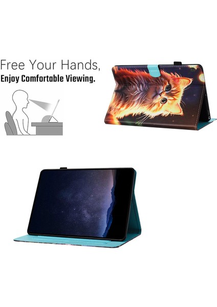Lenovo Tab M10 Için Boyalı Deri Kılıf (Yurt Dışından)