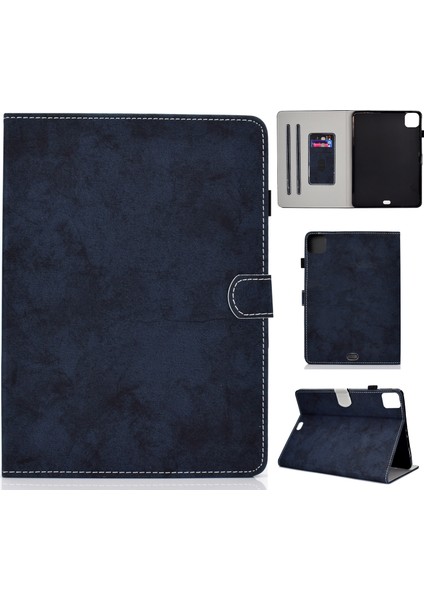 iPad Pro 11 2024 Için Mermer Kumaş Akıllı Deri Kılıf (Yurt Dışından)