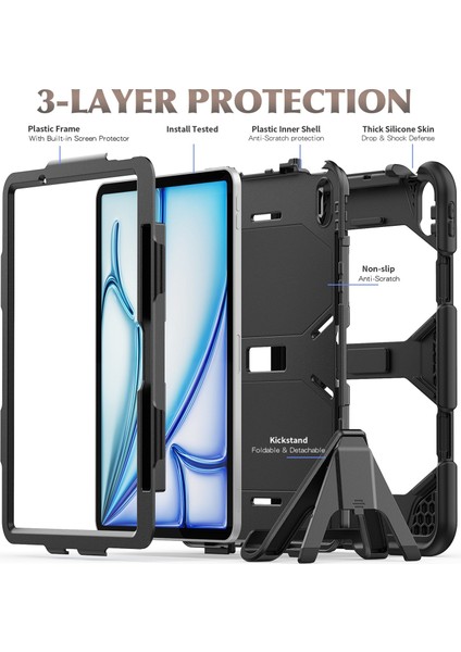 iPad Air 11 2024 Için Silikon Hibrit Pc Kılıfı (Yurt Dışından) modelleri