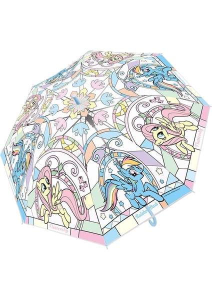 My Little Pony Çocuk Şemsiyesi Şeffaf Uzun Kollu Vitray Pencere Şemsiyesi (Yurt Dışından)