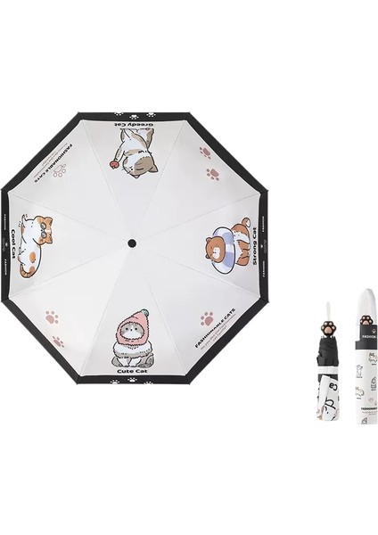 Sevimli Kedi Pençe Kolu Yaratıcı Katlanır Şemsiye, Anti-Uv Güneşli Şemsiye Güneşlik (Yurt Dışından)