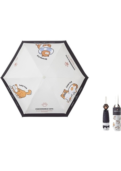 Anti-Uv Güneşli Şemsiye, Güneşlik Şemsiyesi, Sevimli Kedi Pençesi Kolu, Yaratıcı Katlanır Şemsiye (Yurt Dışından)