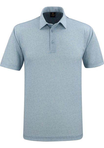 Erkek Gömlek Yaka Dijital Baskı Desenli Klasik Kalıp Tişört - 5109