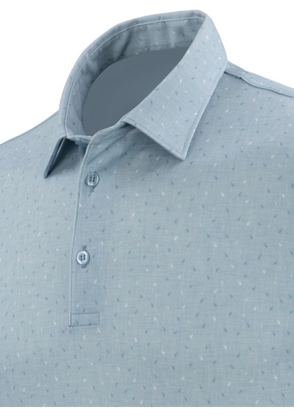 Erkek Gömlek Yaka Dijital Baskı Desenli Klasik Kalıp Tişört - 5109 modelleri