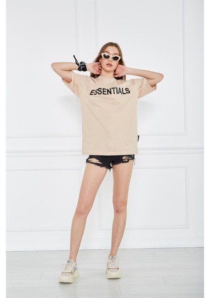 Unisex Siyah Fear Of God Fog Essentials Oversize Unisex T-Shirt