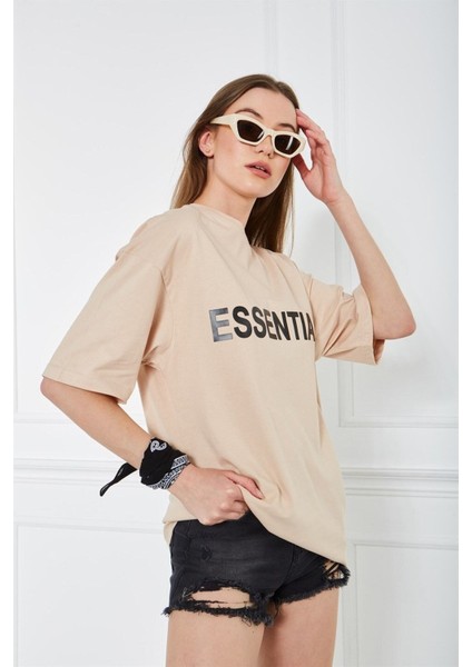 Unisex Siyah Fear Of God Fog Essentials Oversize Unisex T-Shirt modelleri