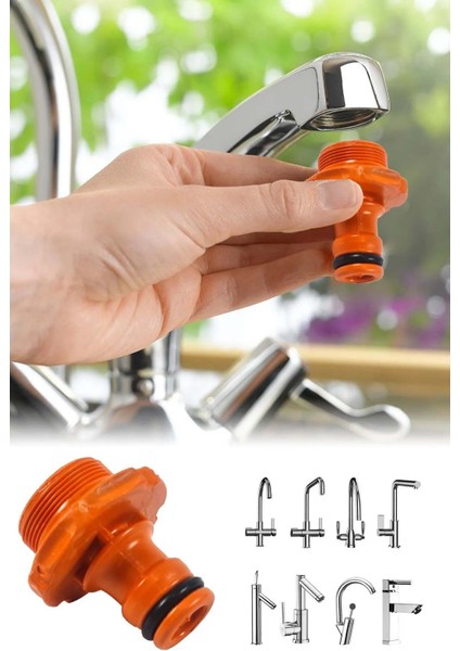 İç Mekan Batarya Musluk Bağlantı Aparatı Otomatik İnce Diş 1/2'' AE098