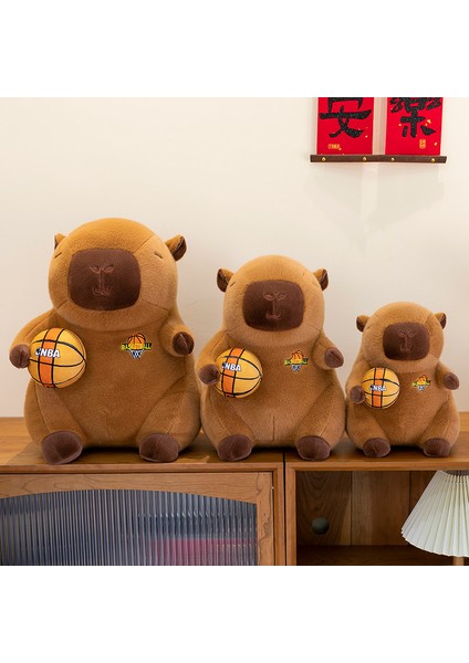 Basketbol Capybara Peluş Oyuncak Yastık Bebek Bebek Tatil Hediyesi (Yurt Dışından) modelleri