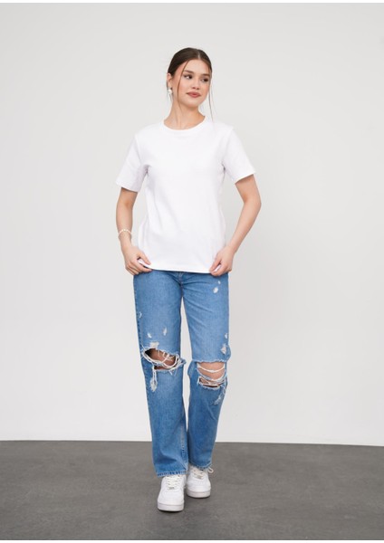 Regular Fit Bisiklet Yaka Kadın T-Shirt
