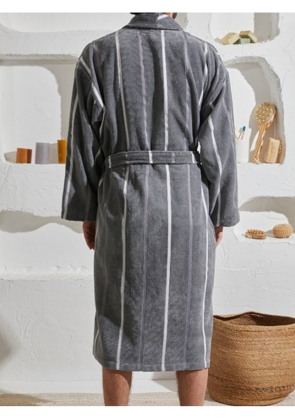 %100 Pamuk Kapşonlu Özel Tasarım Ekstra Yumuşak Çizgili Bornoz fırsatları