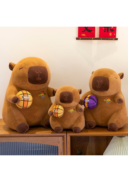 Basketbol Capybara Peluş Oyuncaklar Bebek Yastık Bebek Tatil Hediyesi (Yurt Dışından)