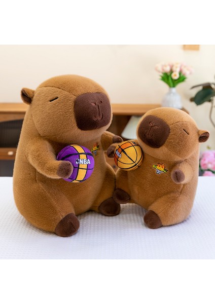 Basketbol Capybara Peluş Oyuncaklar Bebek Yastık Bebek Tatil Hediyesi (Yurt Dışından)