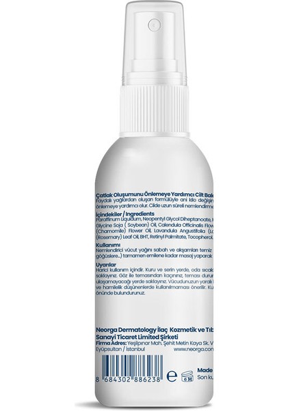 Neorga Çatlak Karşıtı Yardımcı Cilt Bakım Yağı 75 ml