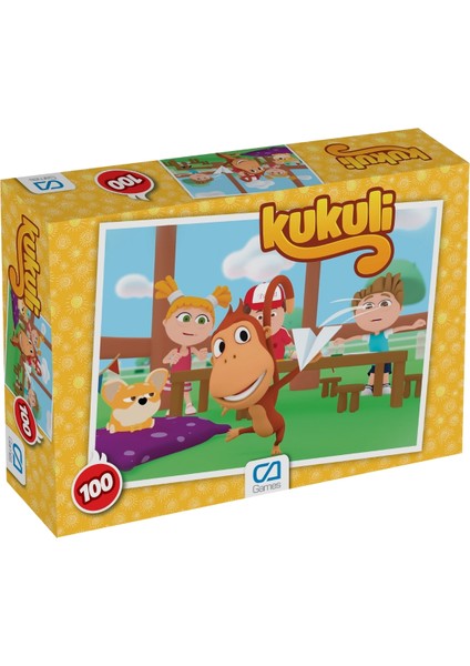 Kukuli Lisanslı 100 Parça 34X24CM Çocuk Puzzle Yapboz Serisi
