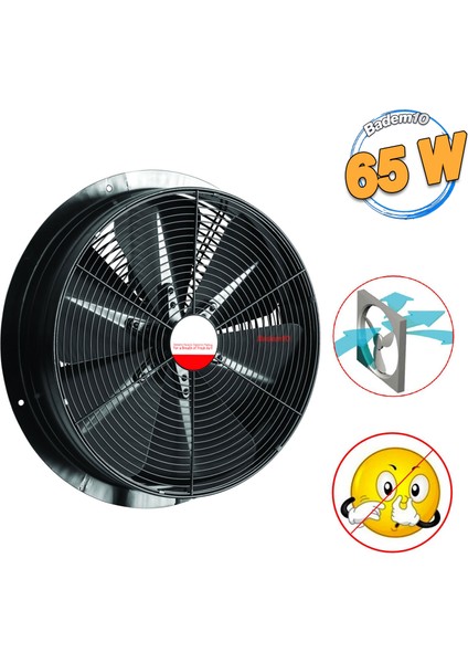 Havalandırma Aspiratörü Fanı 65 W Monofaze Kirli Hava Kötü Koku Tahliye Metal Fan 250 mm Vantilatör