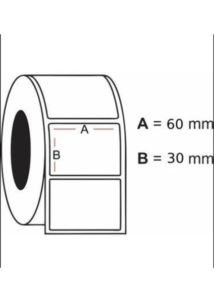 30X60MM 1000'LIK Kuşe Hotmelt Etiket 1 Rulo fiyatları