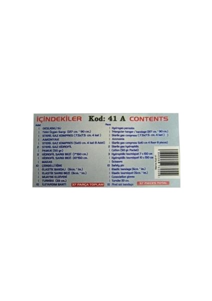 Ilk Yardım Çantası - 37 Parça